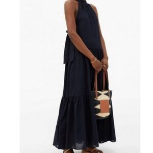 MARYSIA MOLLUSCS SEERSUCKER NAVY DRESS